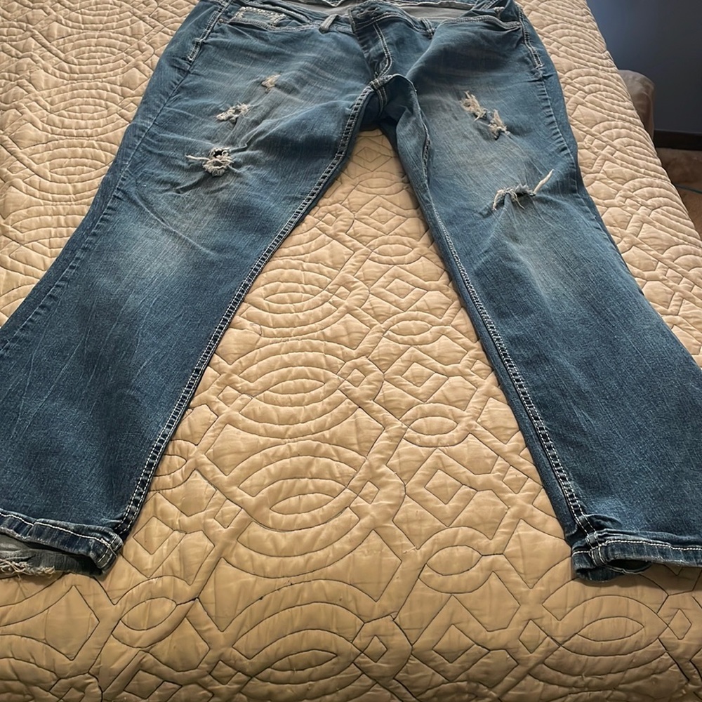 Amethyst blue jeans plus size 24
